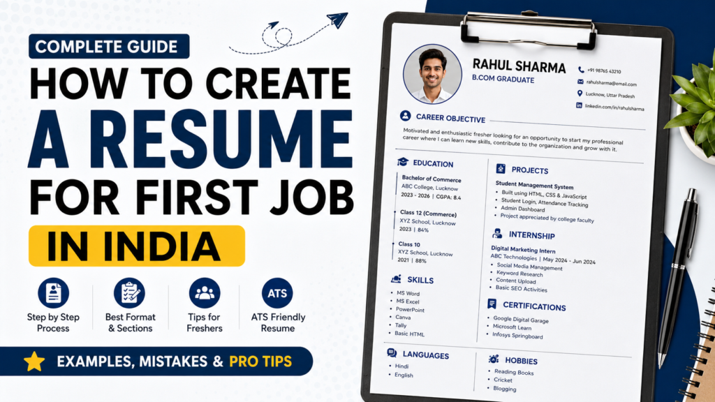 How to Create a Resume for First Job in India - Complete Guide